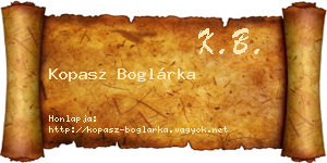 Kopasz Boglárka névjegykártya