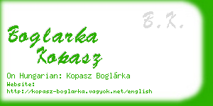 boglarka kopasz business card