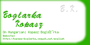 boglarka kopasz business card